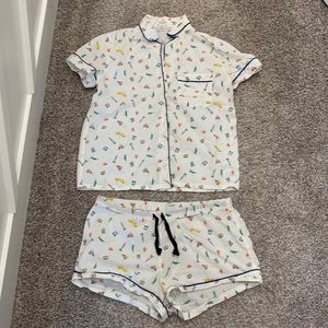 NWOT J Crew pajama set size small NYC pattern